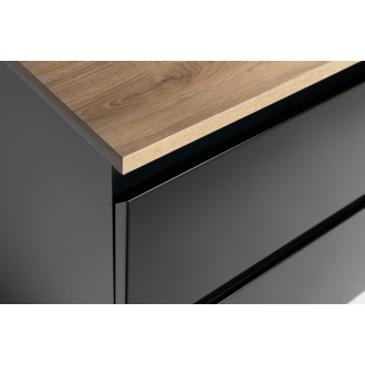 ALTAIR skrinka s doskou 87,5 cm, čierna mat/dub emporio AI690-01