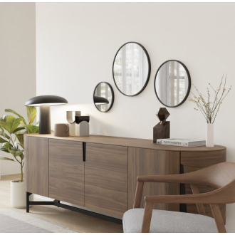 NOTION SLIM okrúhle zrkadlo v ráme ? 40cm, čierna mat NT400