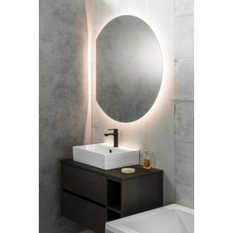 DARA CUT zrkadlo s LED podsvietením 20W, ? 100x90cm, vykurovacia fólia 30562CI