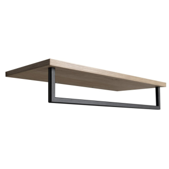 SKA polička na uteráky s hrazdou 600x250mm, dub/čierna mat SKA385B