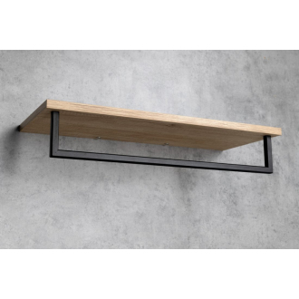 SKA polička na uteráky s hrazdou 600x250mm, dub/čierna mat SKA385B