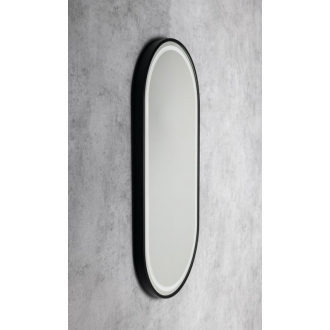 KAIRA oválne zrkadlo s LED osvetlením 45x90cm, čierna mat KA450