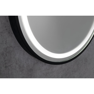 KAIRA oválne zrkadlo s LED osvetlením 45x90cm, čierna mat KA450