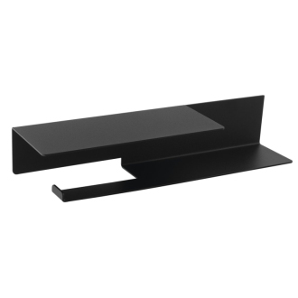 Držiak toaletného papiera s poličkou 35x7x9, 5cm, čierna mat 33214