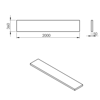 AVICE doska 200x36cm, old wood AV2068