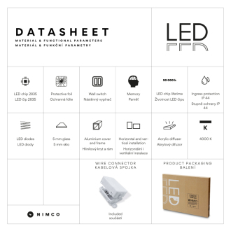 Nimco čierne LED zrkadlo 800x600 ZPC 41003-90