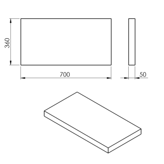 AVICE doska 70x36cm, cement AV0767