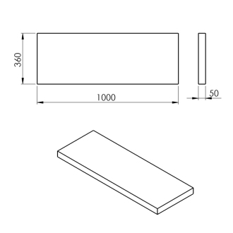 AVICE doska 100x36cm, cement AV1067