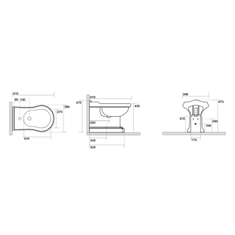 RETRO bidet stojaci 39x61cm, čierna mat 102231