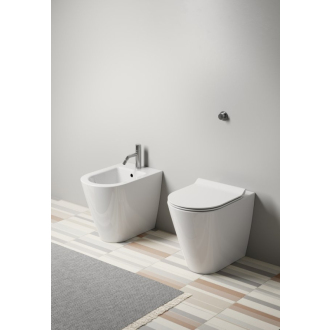 KUBE X WC misa stojaca, Swirlflush, 36x55cm, spodný/zadný odpad, biela ExtraGlaze 941011