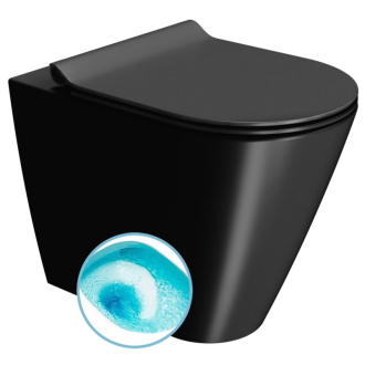 KUBE X WC misa stojaca, Swirlflush, 36x55cm, spodný/zadný odpad, čierna dual-mat 941026