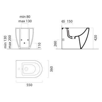 PURA BIG bidet stojaci 36x55cm, tortora mat 8872105