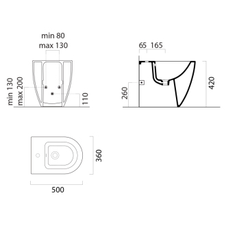 PURA bidet stojaca 36x50cm, biela ExtraGlaze 8879111