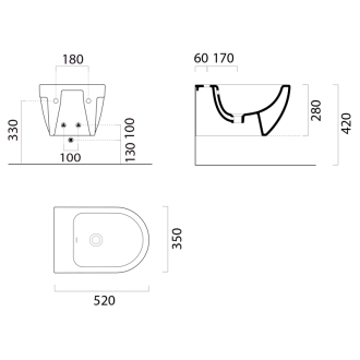 CITY PRO bidet závesný, 35x52cm, biela ExtraGlaze 9164111