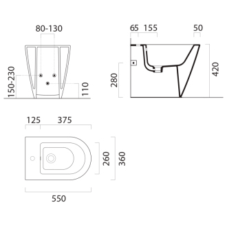 KUBE X bidet stojaci, 36x55cm, biela ExtraGlaze 9462111