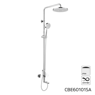 Mereo Viana batéria so sprchovou súpravou, výtokom ručnou a tanierovou sprchou M-CBE60101SA