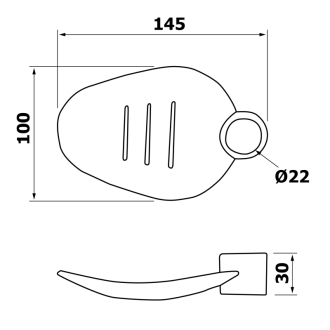 Mydlenka pre sprchovú tyč 22mm, plast 11444-1