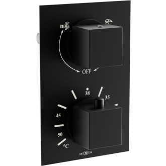 MEXEN CUBE Black spr./vaňová batéria-termostatická 77502-70