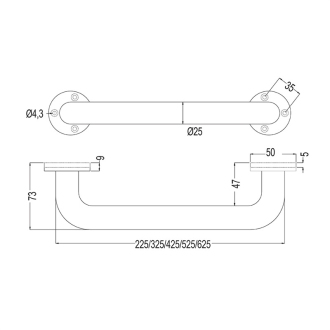 Mereo Madlo rovné pr. 25 mm, 40 cm, biele M-KD802
