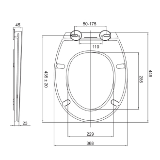 Mereo WC sedátko Slim-duroplast, Soft-Close, celonerez. pánty - Easy Lock, biele M-CSS114S