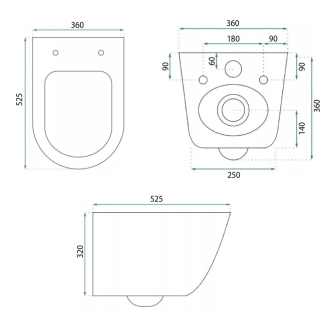 REA Eddy Tornado Rimless Flat N závesné WC REA-C6560