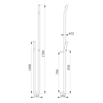 DUOPASSO elektrický sušiak uterákov s časovačom, 122x1700mm, 45 W, zlato mat ER830