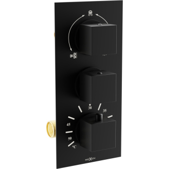 MEXEN CUBE Black spr./vaňová batéria-termostatická 77503-70