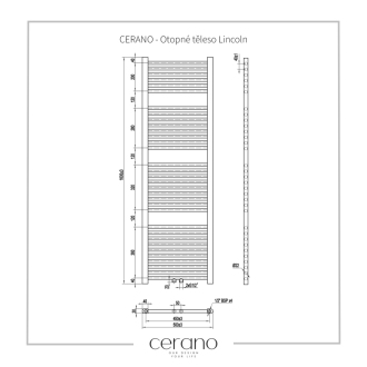 CERANO Vykurovacie teleso Lincoln kombinovaný D5 484W biela matná 1600x500 mm CER-429583