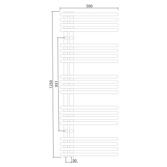 NYMPHA vykurovacie teleso 500x1250mm, chróm