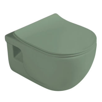 BRILLA závesná WC misa, Rimless, 36,5x53cm, zelená mat