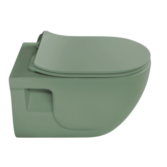 BRILLA závesná WC misa, Rimless, 36,5x53cm, zelená mat
