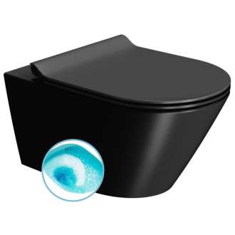 KUBE X závesná WC misa, Swirlflush, 36x55cm, čierna dual-mat 941526
