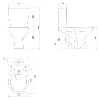 JOSE WC kombi, dvojtlačítko 3/6l, zadný odpad, biela PS8812