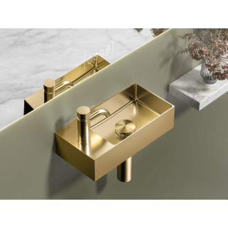 AURUM nerezové umývadlo, 36,5x18cm, vrátane výpuste, ľavé/pravé, zlato mat AU204