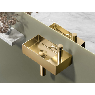 AURUM nerezové umývadlo, 36,5x18cm, vrátane výpuste, ľavé/pravé, zlato mat AU204
