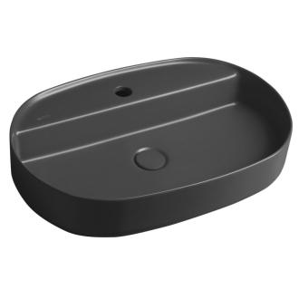 INFINITY OVAL keramické umývadlo na dosku, 60x40cm, antracit 10NF65060-2C
