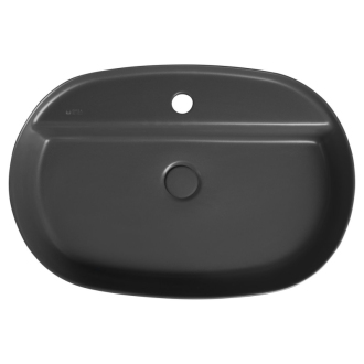 INFINITY OVAL keramické umývadlo na dosku, 60x40cm, antracit 10NF65060-2C