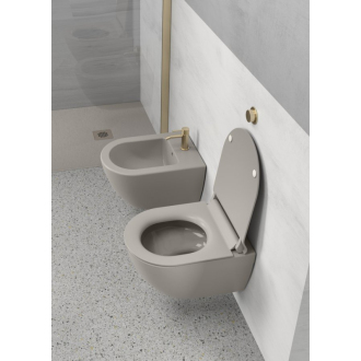 PURA závesná WC misa, Swirlflush, 36x50cm, tortora dual-mat 881605
