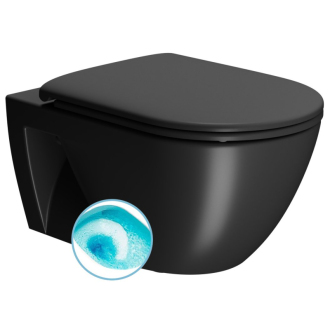 PURA ECO závesná WC misa, Swirlflush, 36x55cm, čierna dual-mat 880726