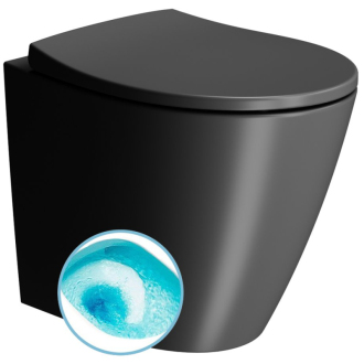 MODO WC misa stojaca, Swirlflush, 37x52cm, spodný/zadný odpad, čierna dual-mat 981026