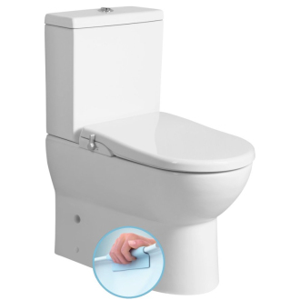 JALTA WC kombi, Rimless, s bidetovým sedadlom CLEAN STAR, spodný/zadný odpad, biela LB402-1