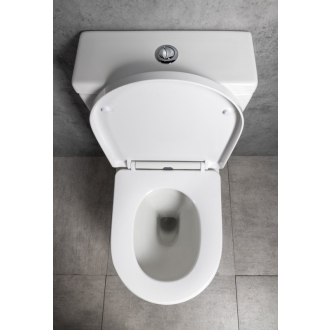 LEON RIMLESS WC kombi misa s nádržkou, spodný/zadný odpad, biela 201.437.4