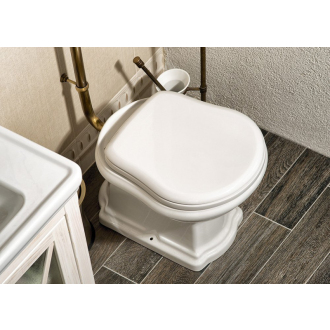 RETRO WC sedátko Soft Close, polyester, biela/bronz 108601