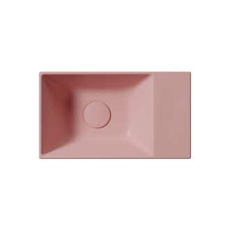KUBE X keramické umývadlo 40x23cm, bez otvoru, pravé/ľavé, blush mat 9484024