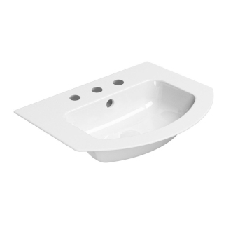 PURA keramické umývadlo Slim oblé 62x48cm, 3 otvory, biela ExtraGlaze 8827311