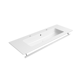 PURA keramické umývadlo Slim 122x46cm, 2 otvory, biela ExtraGlaze 8887211