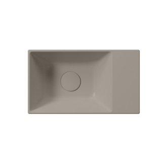 KUBE X keramické umývadlo 40x23cm, bez otvoru, pravé/ľavé, tortora mat 9484005
