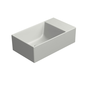 KUBE X keramické umývadlo 40x23cm, bez otvoru, pravé/ľavé, cenere mat 9484017