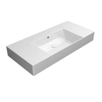 KUBE X keramické umývadlo 100x47cm, s odkladacími plochami, bez otvoru, biela 94519011