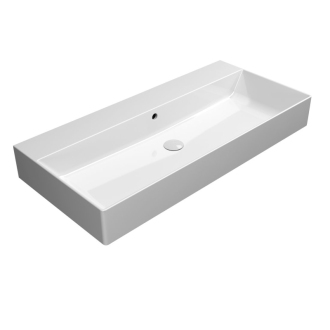 KUBE X keramické umývadlo 100x47cm, brúsená spodná hrana, bez otvoru, biela 94239011